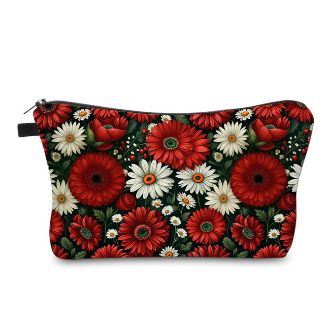 Pouch - Floral Bold Red Daisy