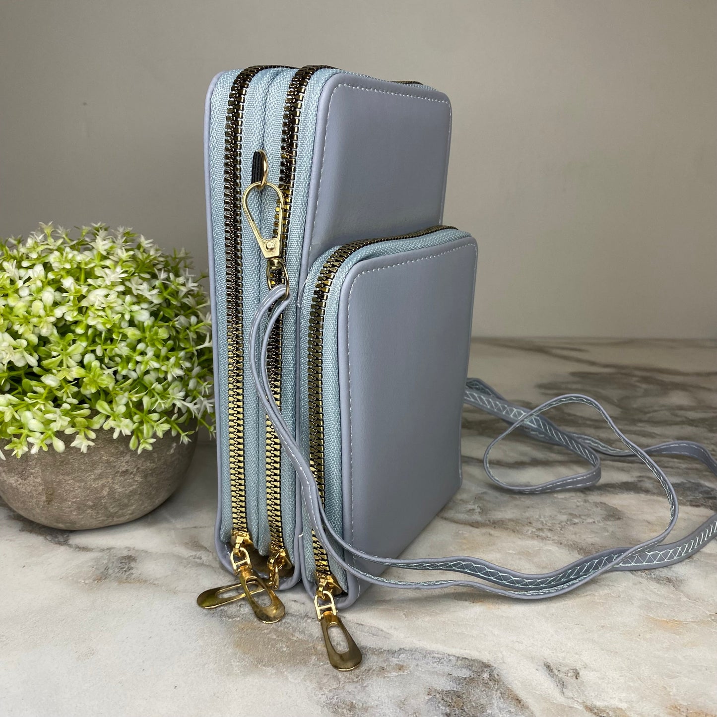 Ivy Crossbody Wallet + Purse - Sky Blue