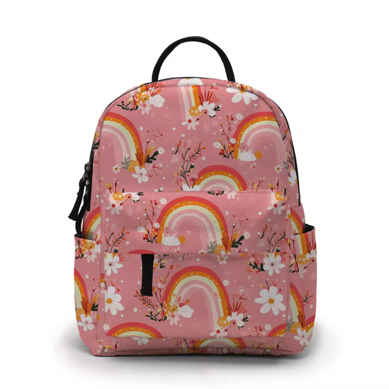 Mini Backpack - Rainbow Floral Yellow Orange Pink
