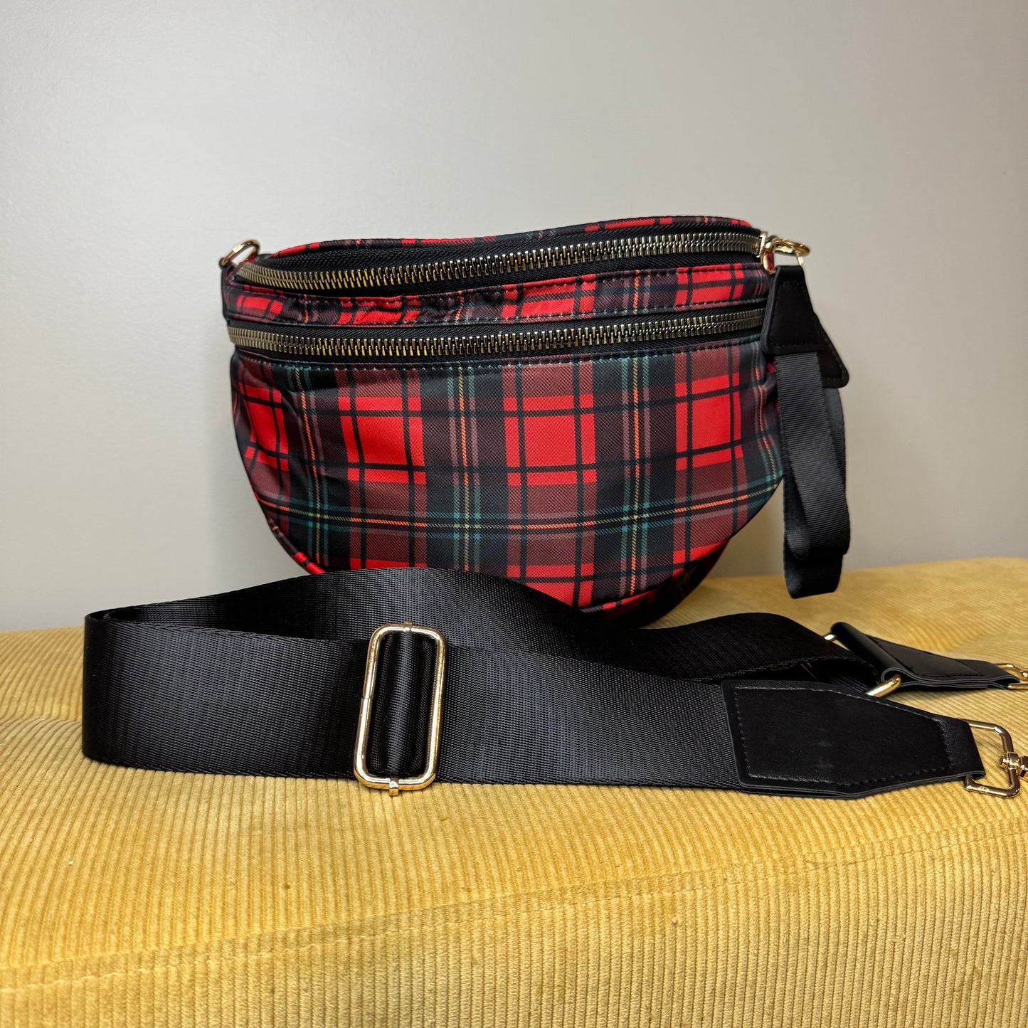 Roni - Nylon Crossbody - Red Plaid - PREORDER