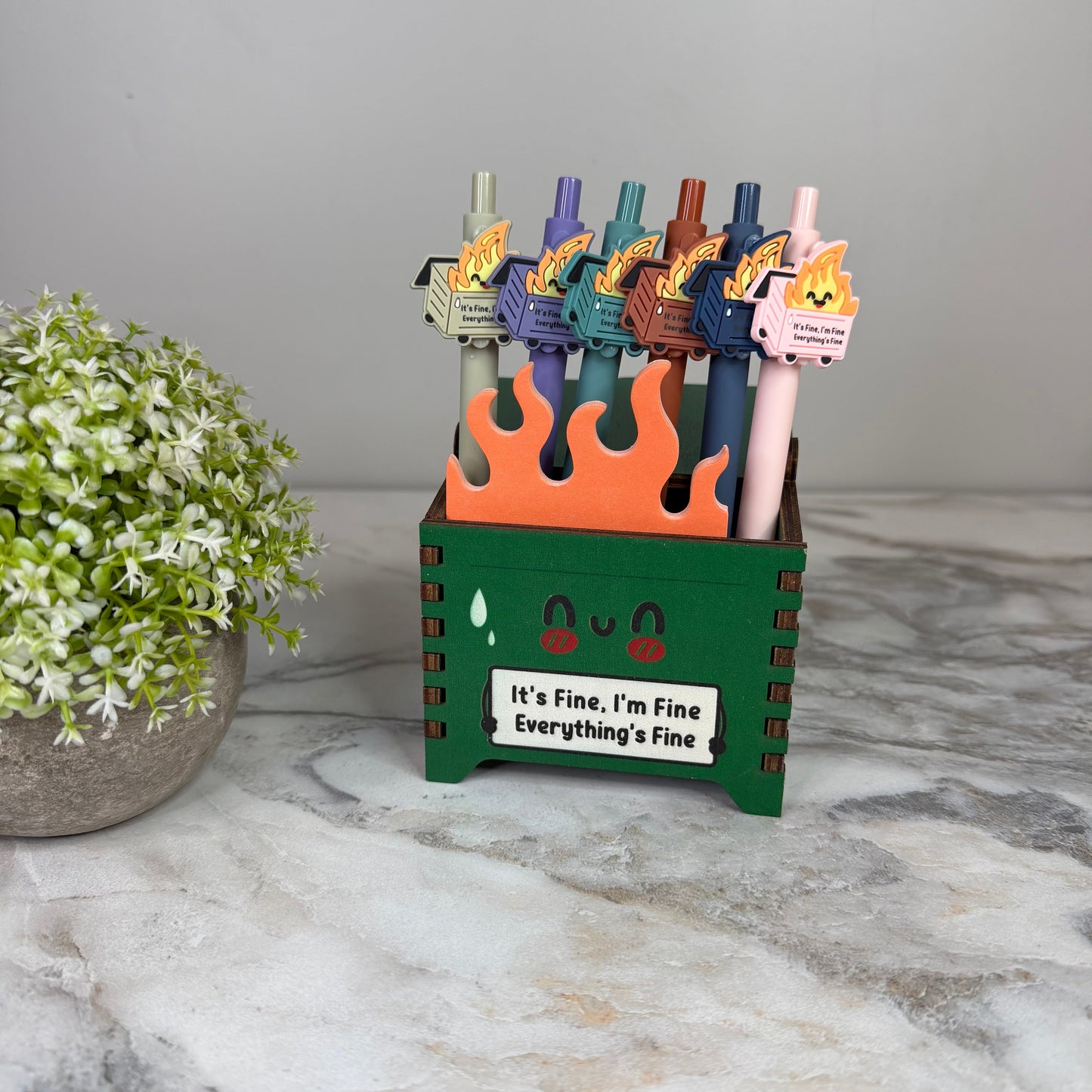 Bundled Set - Dumpster Fire Desk Organizer
