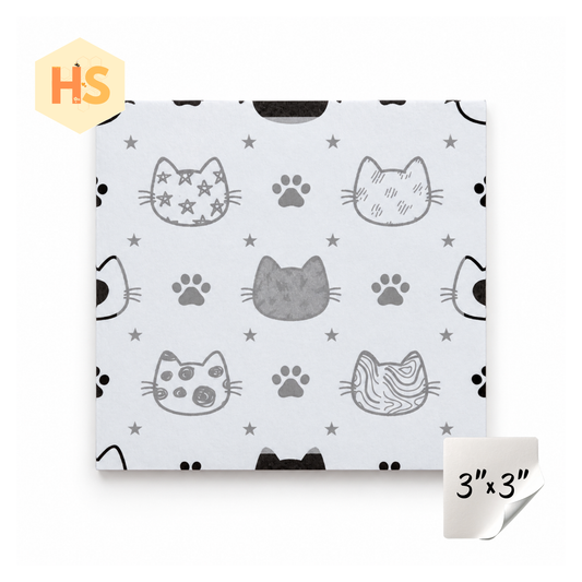 The Sticky Note Collection - Black & White Cat Head