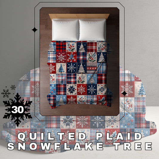 Blanket Christmas - Quilted Plaid Snowflake Tree - PREORDER