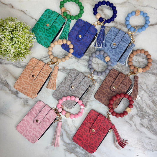 Bracelet Keychain & Card Holder Wallet - Animal Print