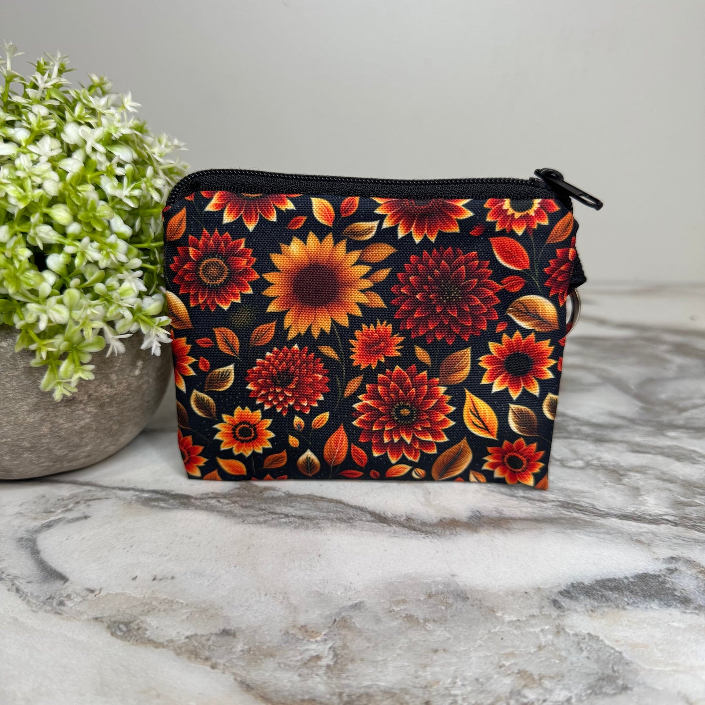 Mini Pouch - Moody Crimson Floral