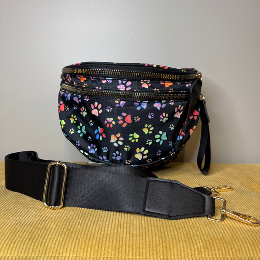 Roni - Nylon Crossbody - Rainbow Paw Print - PREORDER