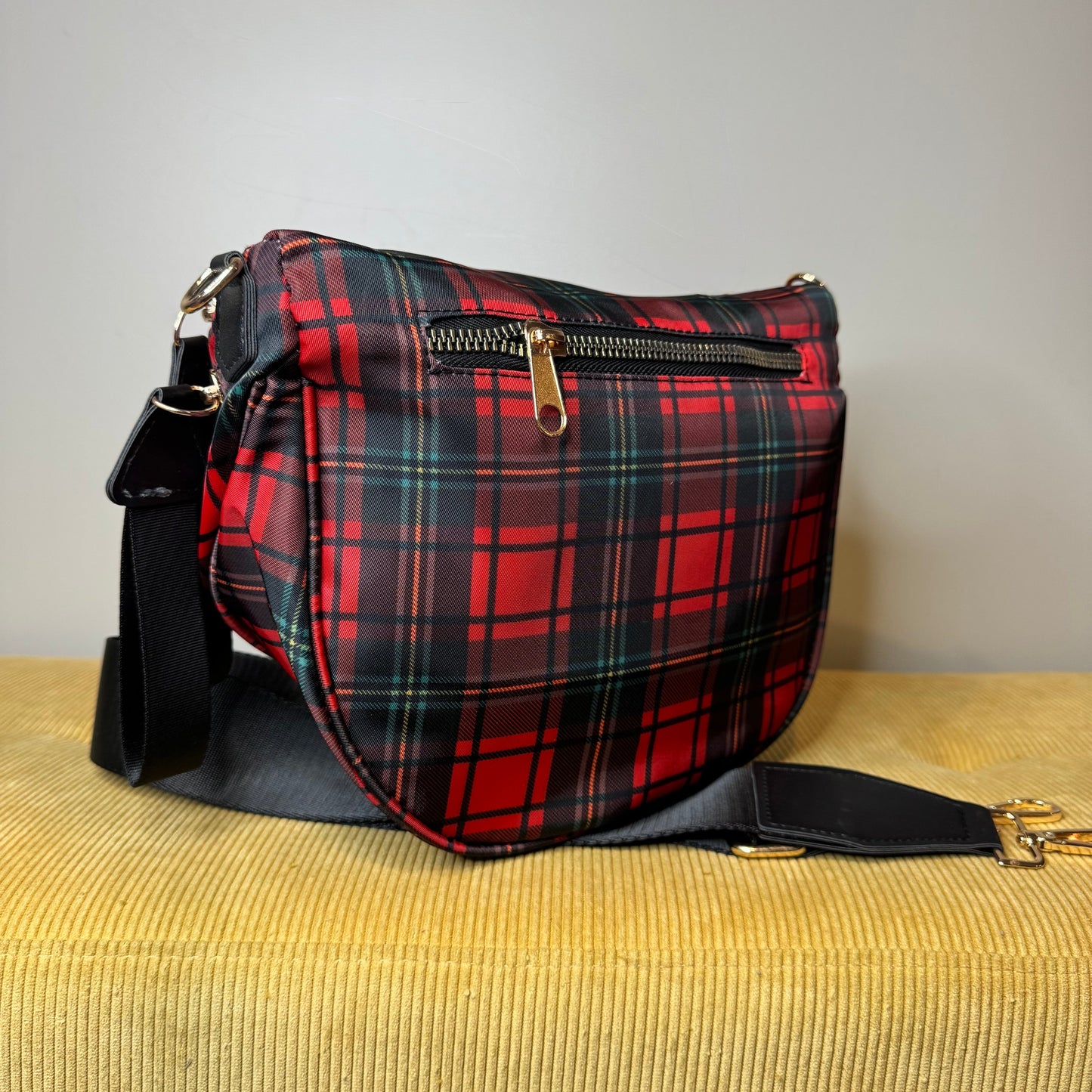 Roni - Nylon Crossbody - Red Plaid - PREORDER