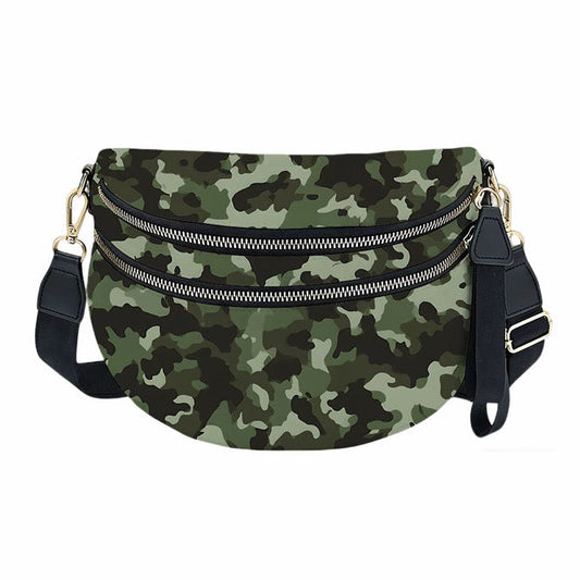 The Roni Nylon Crossbody - Green Camo