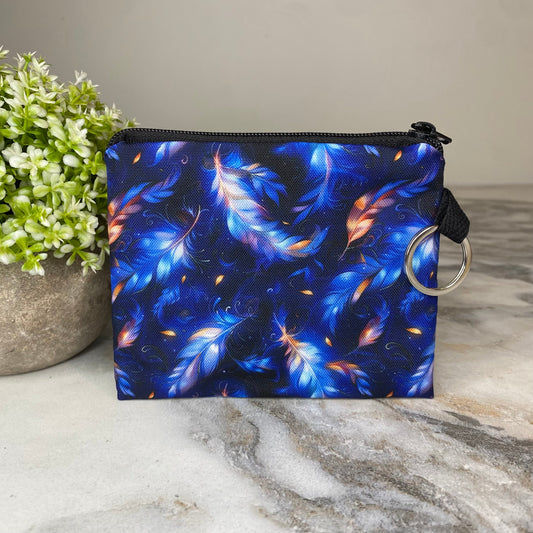 Mini Pouch - Feather Blue Galaxy