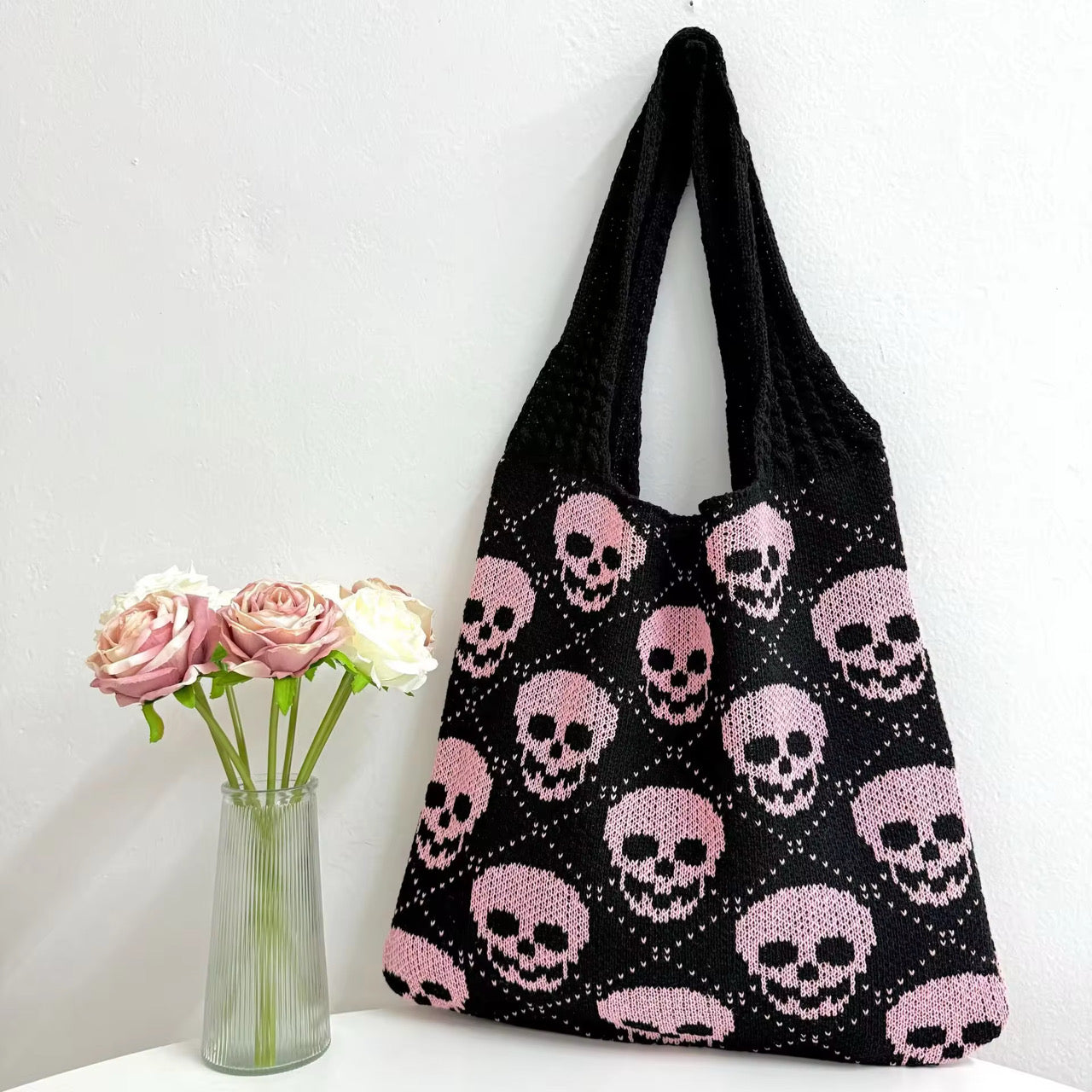 Tote Bag - Knit Sweater - Halloween Skull