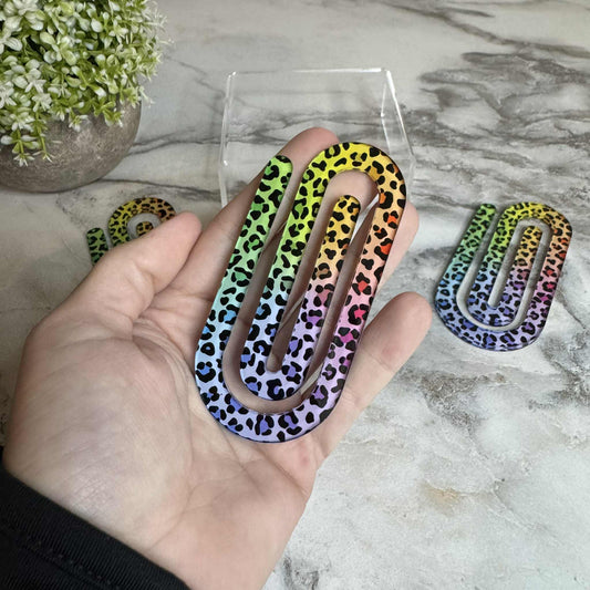 Jumbo Paperclip - Rainbow Animal Print